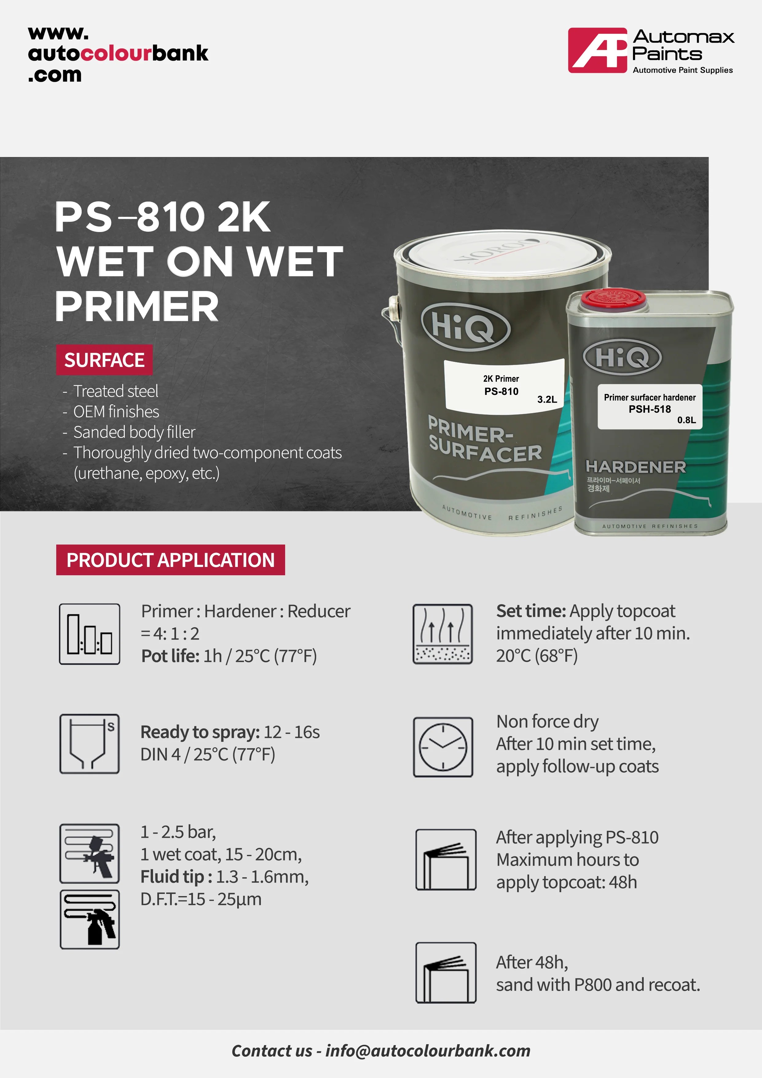 HiQ PS-810 2K WET ON WET PRIMER KIT (5L) - Image 2